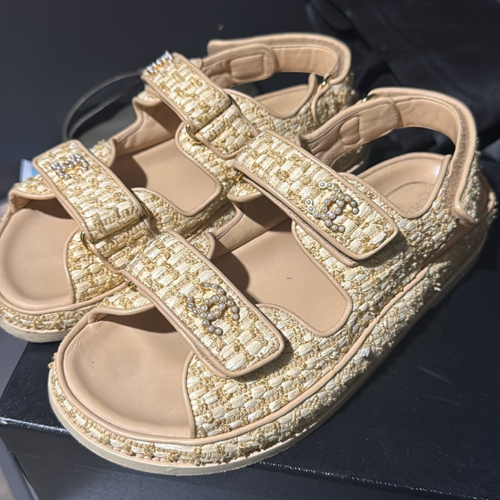 Chanel Raffia Dad Sandals